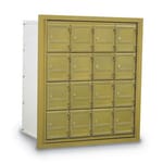 View 16-Door Front Load Brass Mailbox